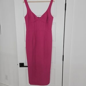 Bardot Corset Midi Dress – Magenta – Size 10 (US) NWT